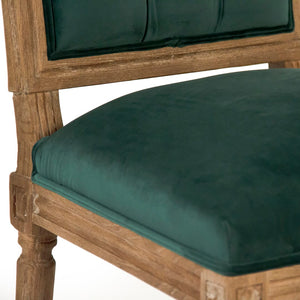 Louis Side Chair Limed Grey Oak, Green Velvet FC010-4-Z E272 V105 Zentique