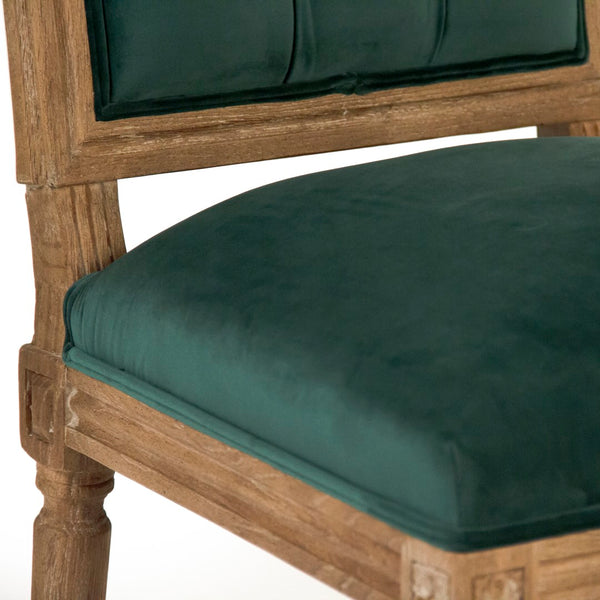Louis Side Chair Limed Grey Oak, Green Velvet FC010-4-Z E272 V105 Zentique