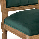 Louis Side Chair Limed Grey Oak, Green Velvet FC010-4-Z E272 V105 Zentique