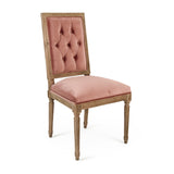 Louis Side Chair Limed Grey Oak, Rose Velvet FC010-4-Z E272 V069 Zentique