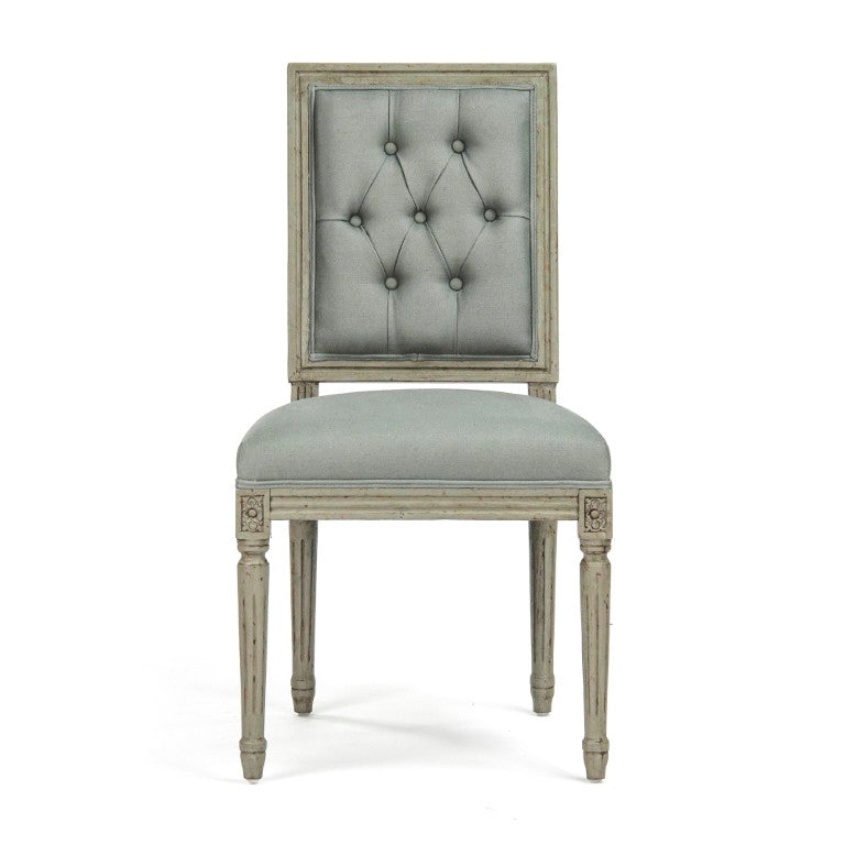 Zentique Louis Side Chair - Elegant Birch Frame & Linen Upholstery, Supportive Dining/Office Accent Seating, Neutral Finish FC010-4-Z 432 I