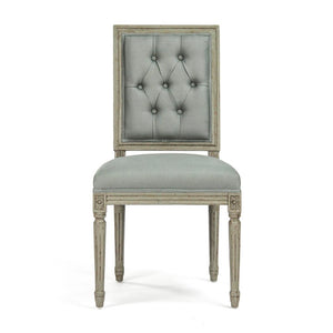 Zentique Louis Side Chair - Elegant Birch Frame & Linen Upholstery, Supportive Dining/Office Accent Seating, Neutral Finish FC010-4-Z 432 I