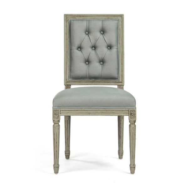 Zentique Louis Side Chair - Elegant Birch Frame & Linen Upholstery, Supportive Dining/Office Accent Seating, Neutral Finish FC010-4-Z 432 I