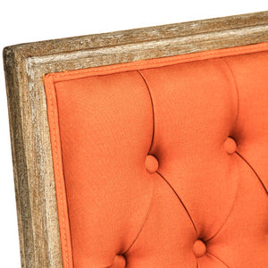 Zentique Louis Side Chair with Solid Oak Frame and Breathable Linen Upholstery for Timeless Comfort and Style Limed Grey Oak, Orange Linen FC010-4-Z E272 S