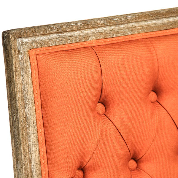 Zentique Louis Side Chair with Solid Oak Frame and Breathable Linen Upholstery for Timeless Comfort and Style Limed Grey Oak, Orange Linen FC010-4-Z E272 S