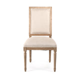 Tufted Louis Side Chair Natural Oak, Natural Linen FC010-4 E255 A003 Zentique