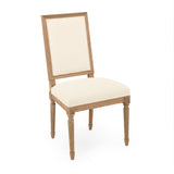 Louis Side Chair Natural Oak, Off-White Cotton FC010-4 E255 C020 Zentique