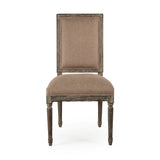 Louis Side Chair Limed Charcoal Oak, Copper Linen FC010-4 E271 A006 Zentique