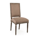 Louis Side Chair Limed Charcoal Oak, Copper Linen FC010-4 E271 A006 Zentique
