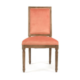 Louis Side Chair Limed Grey Oak, Salmon Velvet FC010-4 E272 11501 Zentique