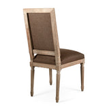 Louis Side Chair Limed Grey Oak, Aubergine Linen FC010-4 E272 A008 Zentique