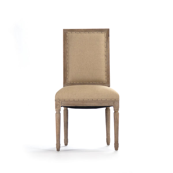 Louis Side Chair Limed Grey Oak, Hemp Linen FC010-4 E272 H009 Zentique