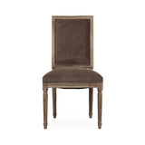 Louis Side Chair Limed Grey Oak, Brown Velvet FC010-4 E272 V011 Zentique
