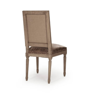 Zentique Louis Side Chair — Solid Oak Frame, Top-Grain Leather & Burlap Accents for Ergonomic Everyday Elegance FC010-4 E255-3 CP035 Jute