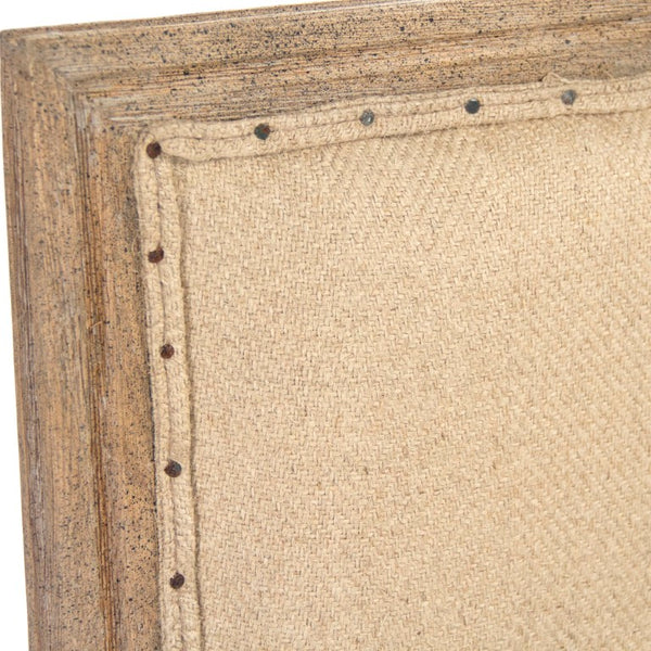 Zentique Louis Side Chair — Solid Oak Frame with Breathable Linen Upholstery, Curved Back for Ergonomic Comfort Limed Grey Oak, Hemp Linen FC010-4 E272 H009