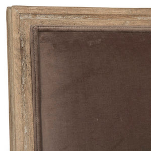 Zentique Louis Side Chair with Solid Oak Frame and Plush Velvet Upholstery for Stylish, Comfortable Seating Limed Grey Oak, Brown Velvet FC010-4 E272 V011