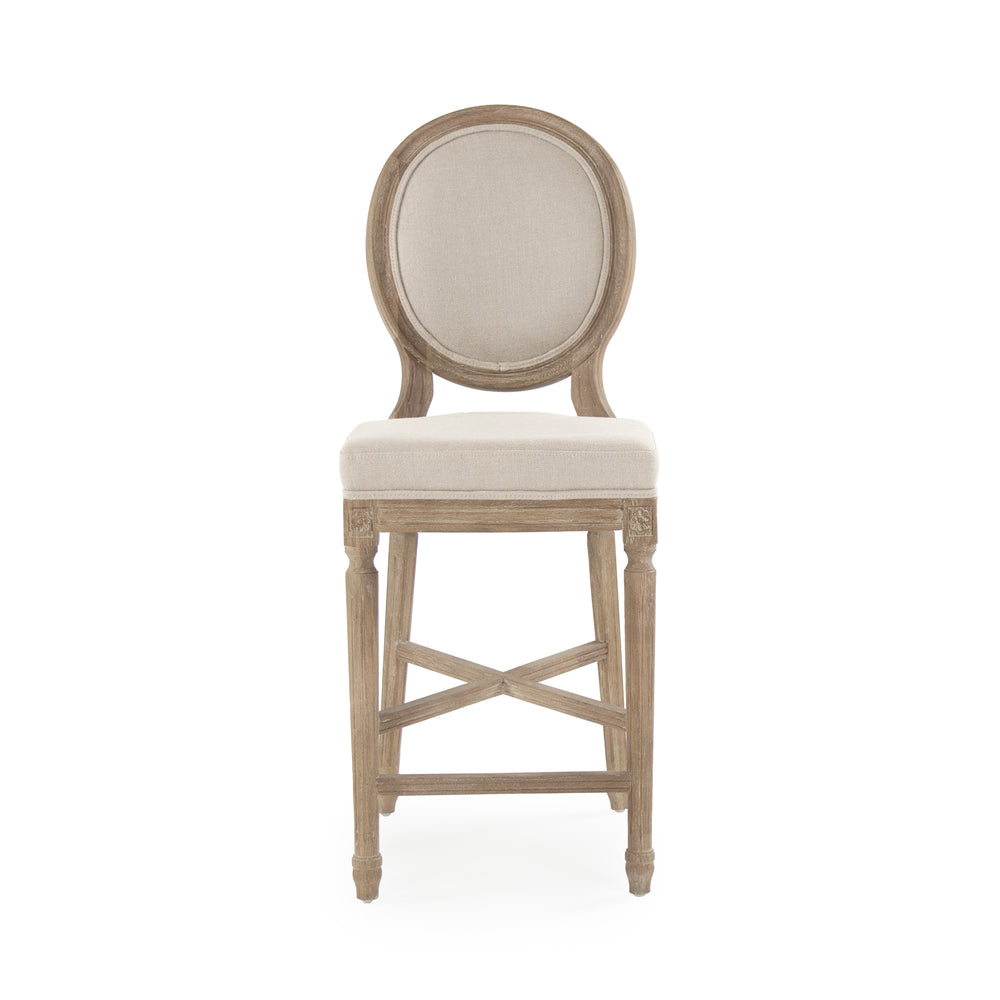 Medallion Counter Stool Natural Oak, Natural Linen FC011-35 Counter E255 A003 Zentique