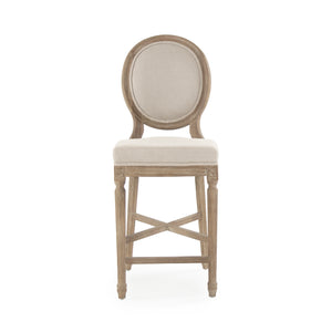 Medallion Counter Stool (Natural Linen) Zentique