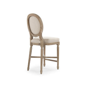 Medallion Counter Stool (Natural Linen) Zentique