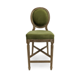 Medallion Counter Stool (Green Velvet) Zentique