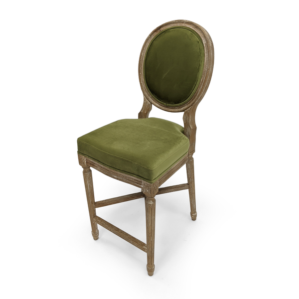 Medallion Counter Stool (Green Velvet) Zentique