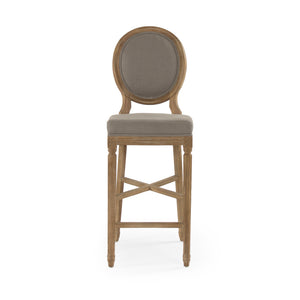 Medallion Bar Stool Limed Grey Oak, Grey Linen FC011-35 Bar E272 A048 Zentique
