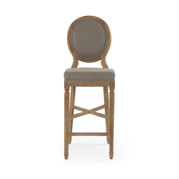 Medallion Bar Stool Limed Grey Oak, Grey Linen FC011-35 Bar E272 A048 Zentique