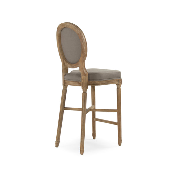 Medallion Bar Stool Limed Grey Oak, Grey Linen FC011-35 Bar E272 A048 Zentique