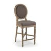 Medallion Counter Stool Limed Grey Oak, Aubergine Linen FC011-35 Counter E272 A008 Zentique