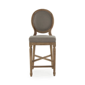 Medallion Counter Stool Limed Grey Oak, Grey Linen FC011-35 Counter E272 A048 Zentique