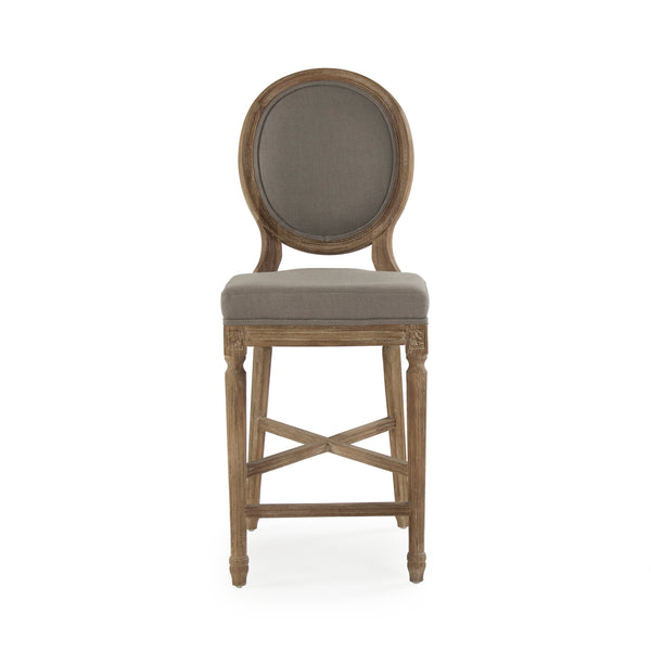 Medallion Counter Stool Limed Grey Oak, Grey Linen FC011-35 Counter E272 A048 Zentique