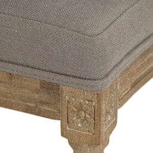 Zentique Medallion Bar Stool with Solid Oak Frame and Linen Upholstery — Comfortable Contoured Support, Durable Craftsmanship Limed Grey Oak, Grey Linen FC011-35 Bar E272 A048
