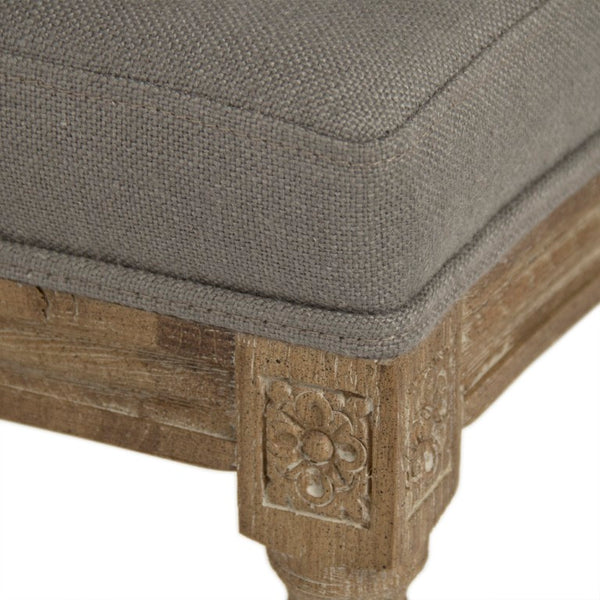 Zentique Medallion Counter Stool with Solid Oak Frame and Neutral Linen Upholstery — Timeless Comfort & Support Limed Grey Oak, Grey Linen FC011-35 Counter E272 A048