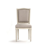 Benoit Side Chair Distressed Ivory Birch, Natural Linen, Burlap FC014 309 A003/H010 Zentique