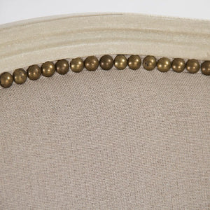 Benoit Side Chair Distressed Ivory Birch, Natural Linen, Burlap FC014 309 A003/H010 Zentique