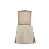 Benoit Side Chair Limed Grey Oak, Natural Linen FC014 Cane Back E272 A003 Zentique