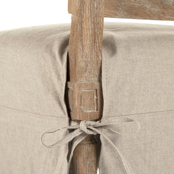 Benoit Side Chair Limed Grey Oak, Natural Linen FC014 Cane Back E272 A003 Zentique