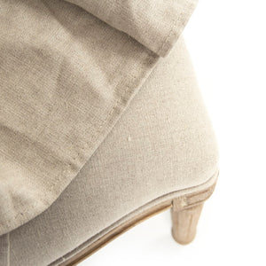 Benoit Side Chair Limed Grey Oak, Natural Linen FC014 Cane Back E272 A003 Zentique