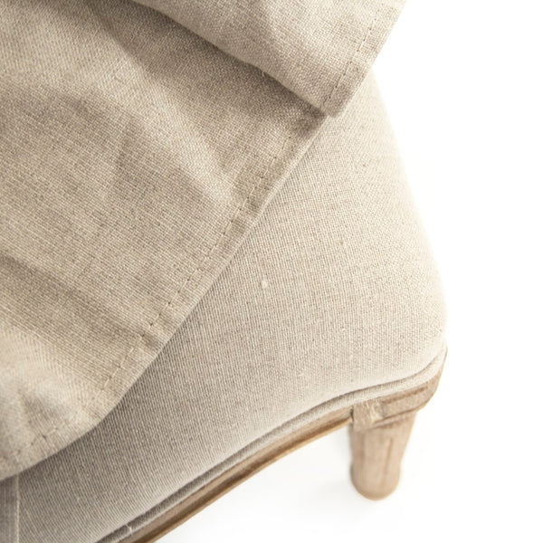 Benoit Side Chair Limed Grey Oak, Natural Linen FC014 Cane Back E272 A003 Zentique