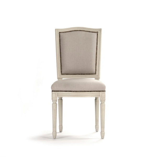 Zentique Benoit Side Chair with Birch Frame, Linen Upholstery & Jute Accents — Scandinavian Comfort Design FC014 309 A003/H010