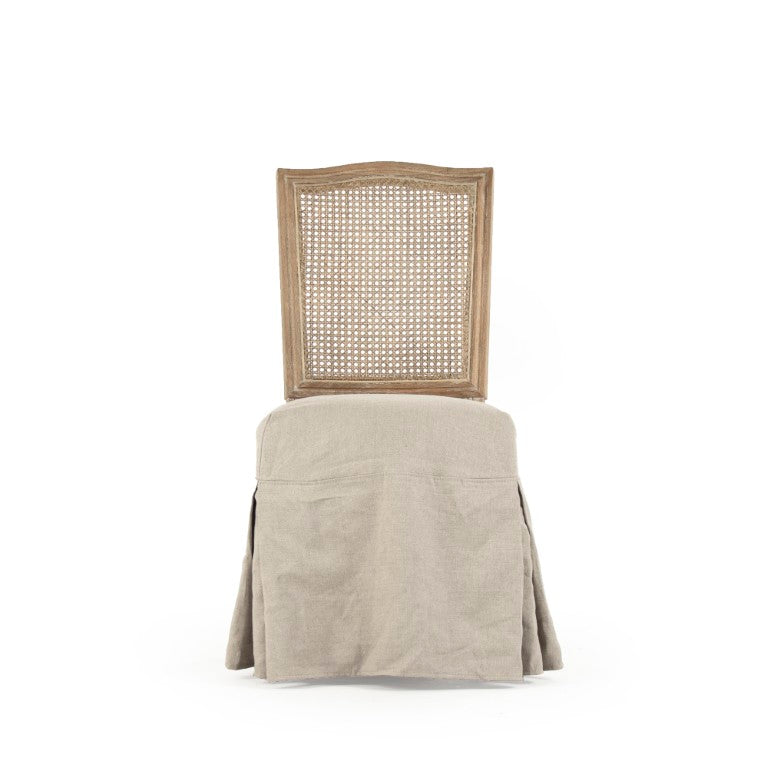Zentique Benoit Oak Side Chair with Linen Upholstery — Scandinavian-Inspired Comfort, Durable Craftsmanship, Neutral Finish FC014 Cane Back E272 A003