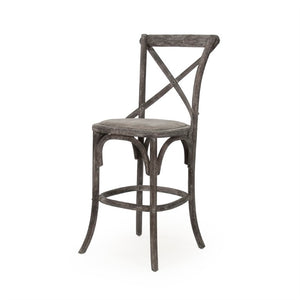 Zentique Parisienne Oak Counter Stool with Ergonomic Backrest, Slim Bistro Design, Commercial-Grade Durability FC035 Counter E271