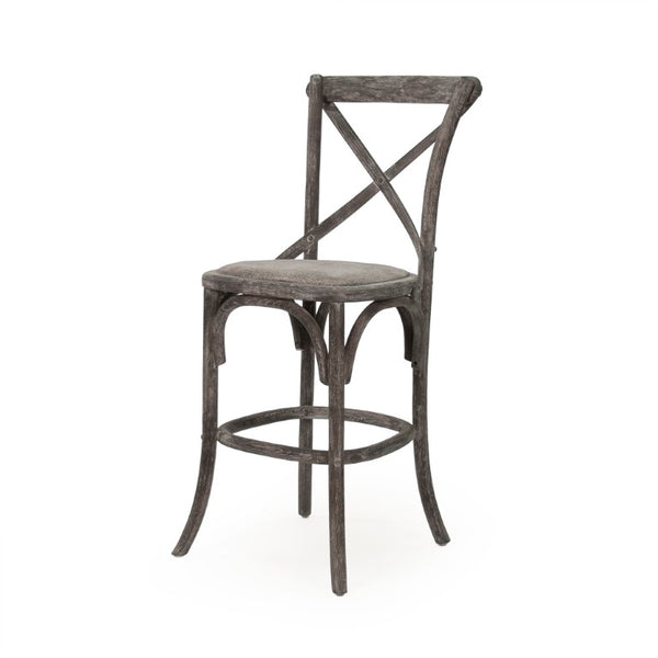 Zentique Parisienne Oak Counter Stool with Ergonomic Backrest, Slim Bistro Design, Commercial-Grade Durability FC035 Counter E271