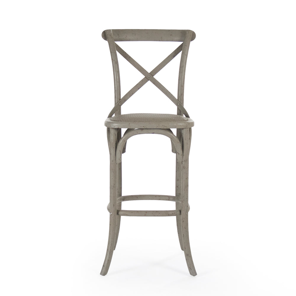 Parisienne Cafe Bar Stool Faux Olive Green Birch FC035 Bar 432 Zentique