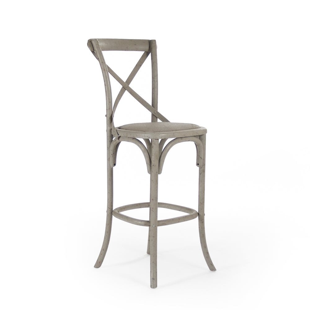 Parisienne Cafe Bar Stool Faux Olive Green Birch FC035 Bar 432 Zentique