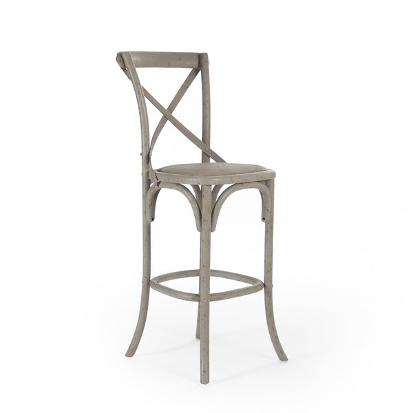 Parisienne Cafe Bar Stool Faux Olive Green Birch FC035 Bar 432 Zentique