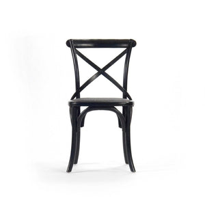 Zentique Parisienne solid birch cafe chair — compact Parisian silhouette, durable finish, ergonomic comfort for everyday dining Black Birch FC035 301-1