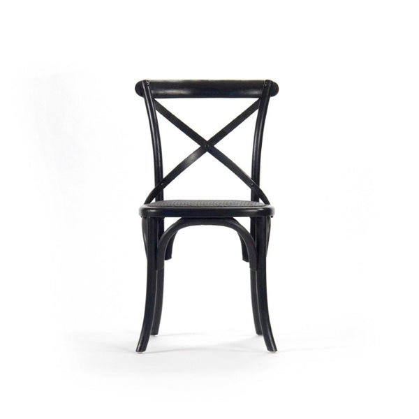 Zentique Parisienne solid birch cafe chair — compact Parisian silhouette, durable finish, ergonomic comfort for everyday dining Black Birch FC035 301-1