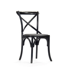 Zentique Parisienne solid birch cafe chair — compact Parisian silhouette, durable finish, ergonomic comfort for everyday dining Black Birch FC035 301-1