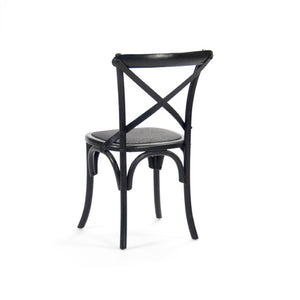 Zentique Parisienne solid birch cafe chair — compact Parisian silhouette, durable finish, ergonomic comfort for everyday dining Black Birch FC035 301-1